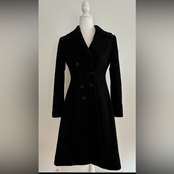 Hobbs Wool Double Breasted Coat size 4 black - Picture 1 of 10